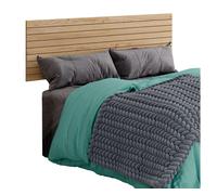 Pack muebles dormitorio camila armario, cómoda, mesita y cabecero estilo industrial color roble gold y negro 50 cm