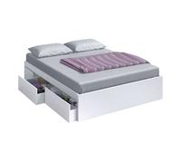 Miroytengo Pack Muebles Dormitorio Completo con en Color Roble Alaska y Blanco Artik Estilo nórdico (Cama + Cabecero + Mesitas + Armario) White/ wood - 150x190 cm