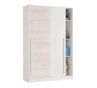 Pack muebles dormitorio juvenil completo en color blanco y roble claro cama + armario (diferentes opciones en escritorio) 199 cm