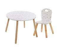 Pack muebles infantiles mesa infantil + silla douceur con serigrafia de estrellas color blanco