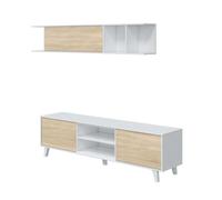 Miroytengo Pack Muebles Para Salón Completo Color Blanco Y Roble (mueble De Salón + Aparador + Mesa De Centro Elevable) White/ wood - 472.65