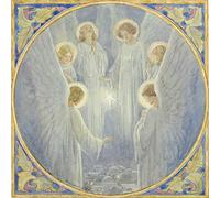 Pack of 8 Charity Christmas Cards (ALM-ALCX0486) - Angels Gathered Around a Star - Stunning Religious Christmas Cards from The Almanac Gallery - Sold in Aid of Marie Curie…