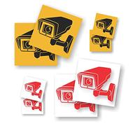 Pack of 8 Surveillance Camera Stickers - Security Stickers for Indoor/Outdoor - 4 x 10 cm + 4 x 5 cm : Amazon.es: Electronics