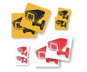 Pack of 8 Surveillance Camera Stickers - Security Stickers for Indoor/Outdoor - 4 x 10 cm + 4 x 5 cm : Amazon.es: Electronics
