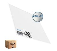 Pack Panel LED 60x60 cm 40W, 2 unidades para Falso Techo, Driver Philips CertaDrive, UGR19, Paneles de Gran Luminosidad 4380 lúmenes, No Flick, Marco Blanco, Driver Incluido (Luz Blanca (5700K))