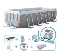 Pack piscina desmontable rectangular clearview 4 metros 7 accesorios