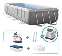 Pack piscina desmontable rectangular prism frame 4 metros 5 acc