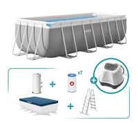 Pack piscina desmontable rectangular prism frame 4 metros 5 accesorios
