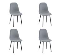 Miroytengo Pack Sillas Comedor, Juego Sillas Cocina Lisa Gris Tapizadas con Patas Metal Negro Gray - 4 pack
