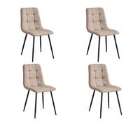 Miroytengo Pack Sillas Comedor Raf, Sillas de Salón Tapizados Tela Marrón Claro 43x85x48 cm Brown - pack of 4
