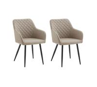 Miroytengo Pack Sillas Comedor Rombo, Juego de Sillas Salón Tapizadas, Sillas Sala de Estar - Beige Beige - 2 pack