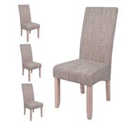 Pack sillas de salón comedor estilo contemporáneo en colort arena tapizadas 108x47x62 cm