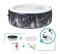 Pack spa hinchable bubble massage glow deluxe 4 personas 5 accesorios