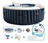 Pack spa hinchable bubble massage navy 4 personas 7 accesorios