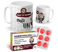 Pack taza + caramelos Harry Potter | Taza Personalizada con Texto. Regalo Original. Taza Harry. Tu Nombre molas un Huevo. Personalizada Nombre o texto