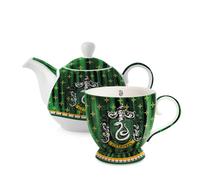 Pack tetera y taza harry potter slytherin, set apilable de cerámica c