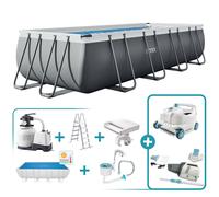 Pack ultimate piscina desmontable rectangular 5,5 depuradora, clorador, skimmer y accesorios