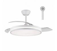 Pack Ventilador de techo REGAL motor DC 7 velocidades y brisa, Tecnología Led muy eficiente 48W y 5040 lumenes sistema CCT, Control remoto con temporizador, luz REGULABLE en color e intensidad, Pack r