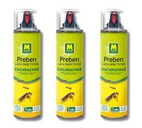 PACK x3 Preben Laca Insecticida contra Cucarachas, Hormigas, Tijeretas y Otros Insectos MUY EFICAZ - Aerosol de 600 ml | Uso en Interior y Exterior | Acción de Contacto hasta 1 año | Nexum Market