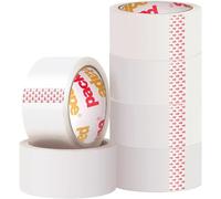 Packatape 6 Rollos Cinta Embalar Adhesiva Transparente 48MMx 66M para Cajas y Paquetes Ideal para Envíos y Mudanzas - Precinto Embalar Extrafuerte y Resistente - Color Transparente