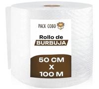 PACKCOBO Rollo Burbuja Embalaje de Plástico, 50cm Ancho y 100m longitud, Transparente (50CM x 100M)