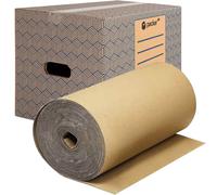 packer PRO Pack 10 Cajas Carton para Mudanzas y Almacenaje Ultra Resistentes con Asas 50x30x30cm, y Rollo de Cartón Ondulado de 90cm x 25m