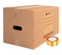 packer PRO Pack 10 Cajas Carton para Mudanzas y Almacenaje Ultra Resistentes con Asas y Cinta Adhesiva 500x300x300mm