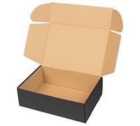 packer PRO Pack 25 Cajas Carton Envios para Ecommerce y Regalo Negras Automontable, Mediana 34x23,5x11cm