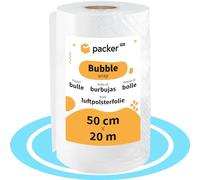 packer PRO Rollo Plastico Burbujas Embalaje, 50cm Ancho (A) y 20m Longitud (L). Papel burbuja ideal para Mudanzas, Embalajes y Envíos