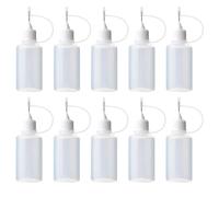 PACKOVE 10 Botellas Aplicadoras Reutilizables de 30ml Punta de Aguja de Metal y Cuerpo de Plástico para Dispensar Pegamento Líquido en Manualidades Color Aleatorio