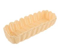 PACKOVE Cesta de Palillos de Plástico Cesta para Vajilla Tejida de Ratán Sintético Beige para Cubiertos y Vajilla para Mesa y Comedor