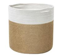 PACKOVE Cesta Tejida de Algodón Asas para Almacenamiento Decorativo y Portátil de Ropa y Flores, Adecuado para Uso Hogar y Bodas