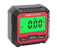 PACKOVE Nivel Electrónico Digital y Medidor de Ángulos Digital Magnético, Plástico, Rojo, Rango 4x90° y 2x180°, Resolución 0,05°, Precisión ±0,2°