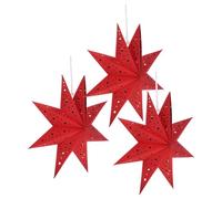 PACKOVE Pantallas de Lámpara Navideñas de Papel Rojo de Puntas, 3 Piezas Colgantes en Fiestas de Navidad y Ambiente Cálido