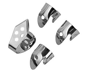 PACKOVE Púas de Metal para Dedos Orificio, 4 Piezas, Protector de Punta para Guitarra y Ukelele, Diseño Sencillo y Funcionalidad Múltiple