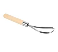 PACKOVE Raspador de Pulpa de Coco de Acero Inoxidable Mango de Madera Ergonómico, Herramienta para Extraer y Cortar Coco Maduro en Cocina