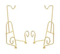 PACKOVE Soporte para Taza de Té de Hierro Dorado Diseño Europeo, Colgador Multifuncional para 2 Tazas, Expositor Elegante para Encimera en Oficina o Cafetería