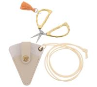 PACKOVE Tijeras para Bordar Retro de 2.3 Pulgadas con Mango Ergonómico y Funda de Cuero, Ligeras y Fabricadas en Acero Inoxidable para Proyectos DIY y Viaje