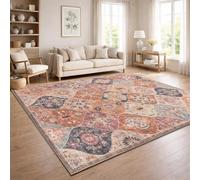 Paco Home Alfombra Salon Vintage Pelo Corto Estilo Boho Lavable Antideslizante Facil Cuidado Diseno Retro Moderno, Color:Multicolor, tamaño:120x160 cm
