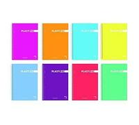 Pacsa Cuaderno plastipac 80 Hojas Liso Tapas Polipropileno Folio 90gr Colores Surtido -5u-