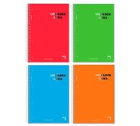 Pacsa Cuaderno superblock Extra 120 Hojas 5x5 + greca Tapa Dura a4 microperforado 90gr Colores Surtido
