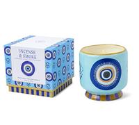 Paddywax Velas perfumadas Dopo - Vela artesanal de cerámica pintada a mano, 226 g, ojo - incienso y humo