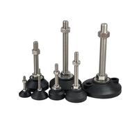 PADGCNOR Nivelar Patas De Muebles Base giratoria de nivelación Ajustable M8 M10 M12 con bisagras for Muebles, Soporte herrajes Nailon y Goma
