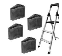 Pads de pies de escalera, Heavy Duty Non-Slip Rubber Shoes, Quick-Install Replacement 4 Pack, Safety Stabilizers for Electrical Work, Tree Trimming, 3.54x2.76x1.57 Inches Black