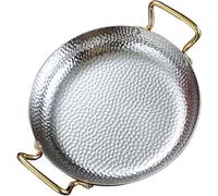 Paellera Española - Sartén Antiadherente De Acero Inoxidable Con Doble Asa, Utensilio De Cocina Ideal Para Uso Doméstico Y En Restaurantes. Silver 20cm