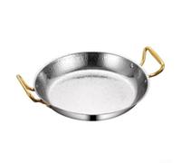 Paellera profesional para gas y electricidad (plateada) | Acero inoxidable, apto para inducción, fácil de limpiar, duradero, base plana