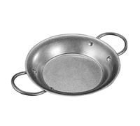 Paellera Retro de Acero Inoxidable Doble Asa para Cocina | Plata, Estilo Clásico y Uso Versátil, Adecuado para Pollo Frito, Pasta y Reuniones Familiares