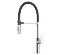 Paffoni Candy - Mezclador de fregadero con ducha extraíble, cromo/negro mate CA179CRNO