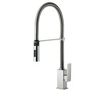 Paffoni Elle - Grifo de fregadero con ducha extraíble, cromo EL179CR