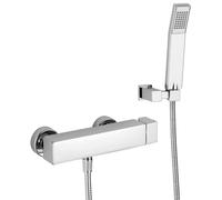 Paffoni Level - Grifo de ducha de pared con cabezal de ducha, cromo LEC168DCR